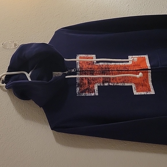 NCAA University of Illinois Full-zip Hooded Sweatshirt - Navy - Large (12-14) - Picture 2 of 13